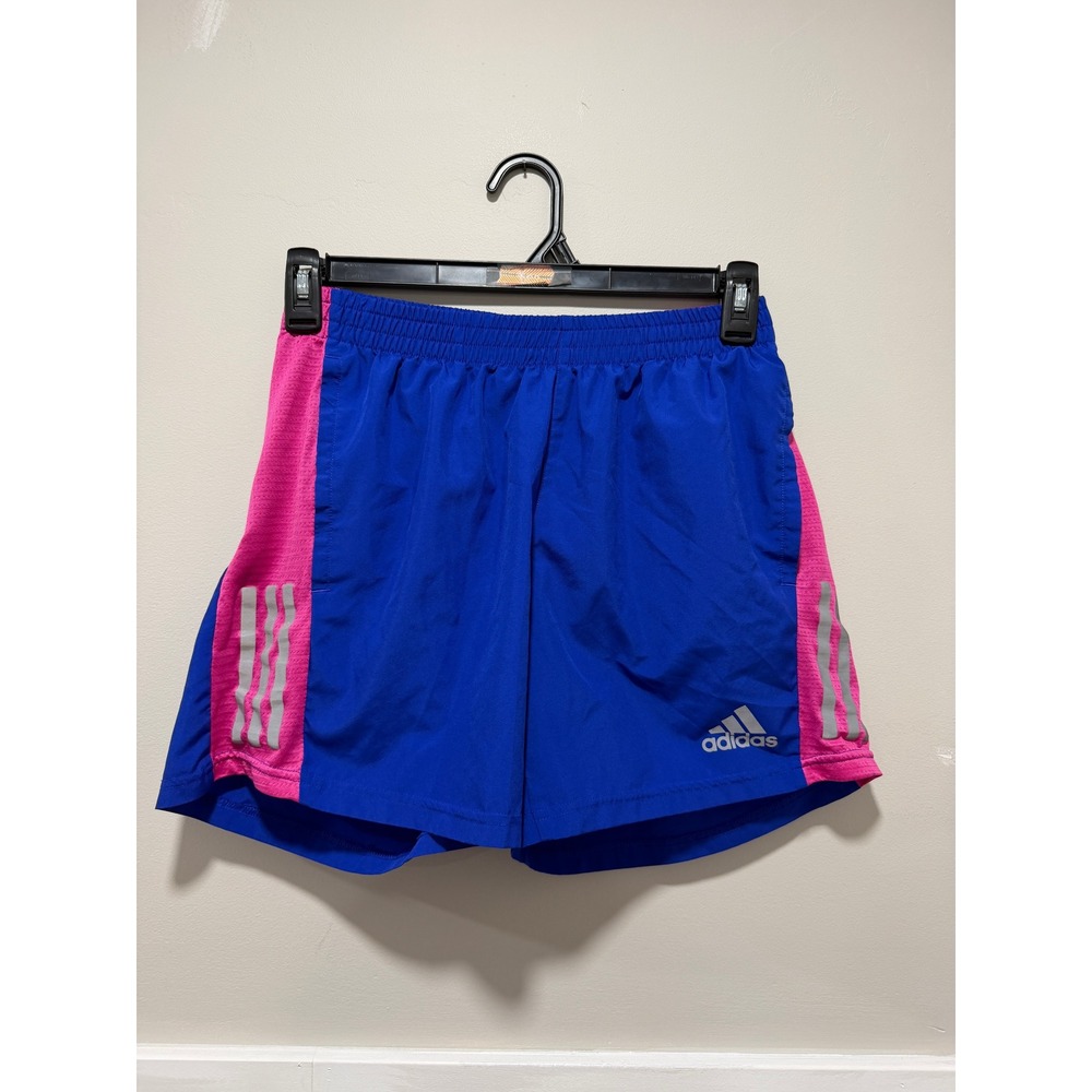 Adidas 5in Running Shorts Blue Pink Athletic Activewear Women Size Medium